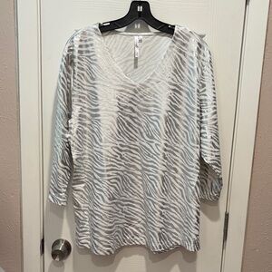 Stylish Zebra Print V-Neck Top